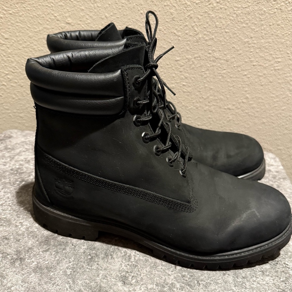 Timberland Men’s 6 Inch Double Collar Black Boots Size 10.5